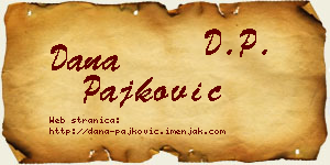 Dana Pajković vizit kartica